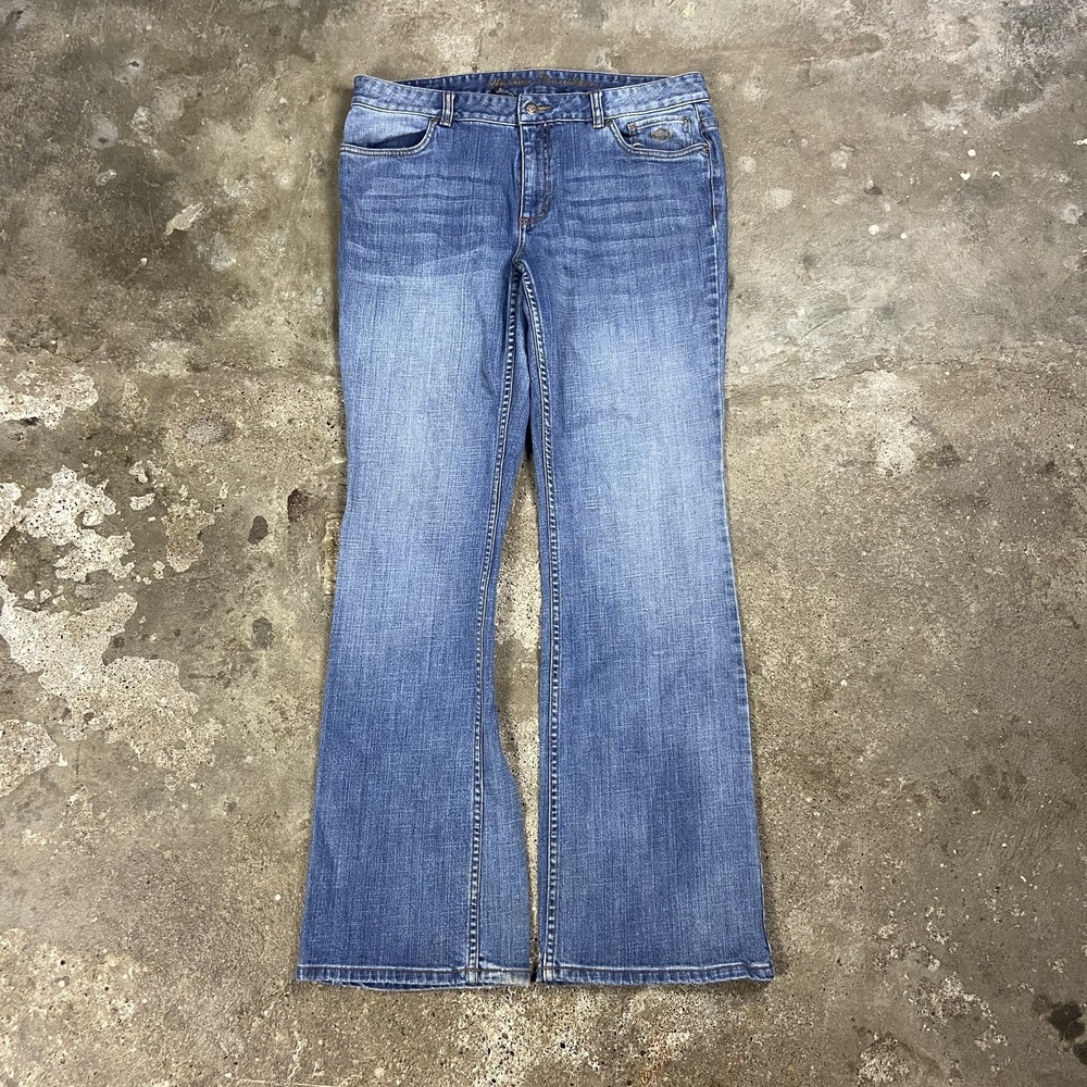 Vintage Y2K Harley Davidson Bootcut Jeans Women's Size 14 Long Blue Denim Biker